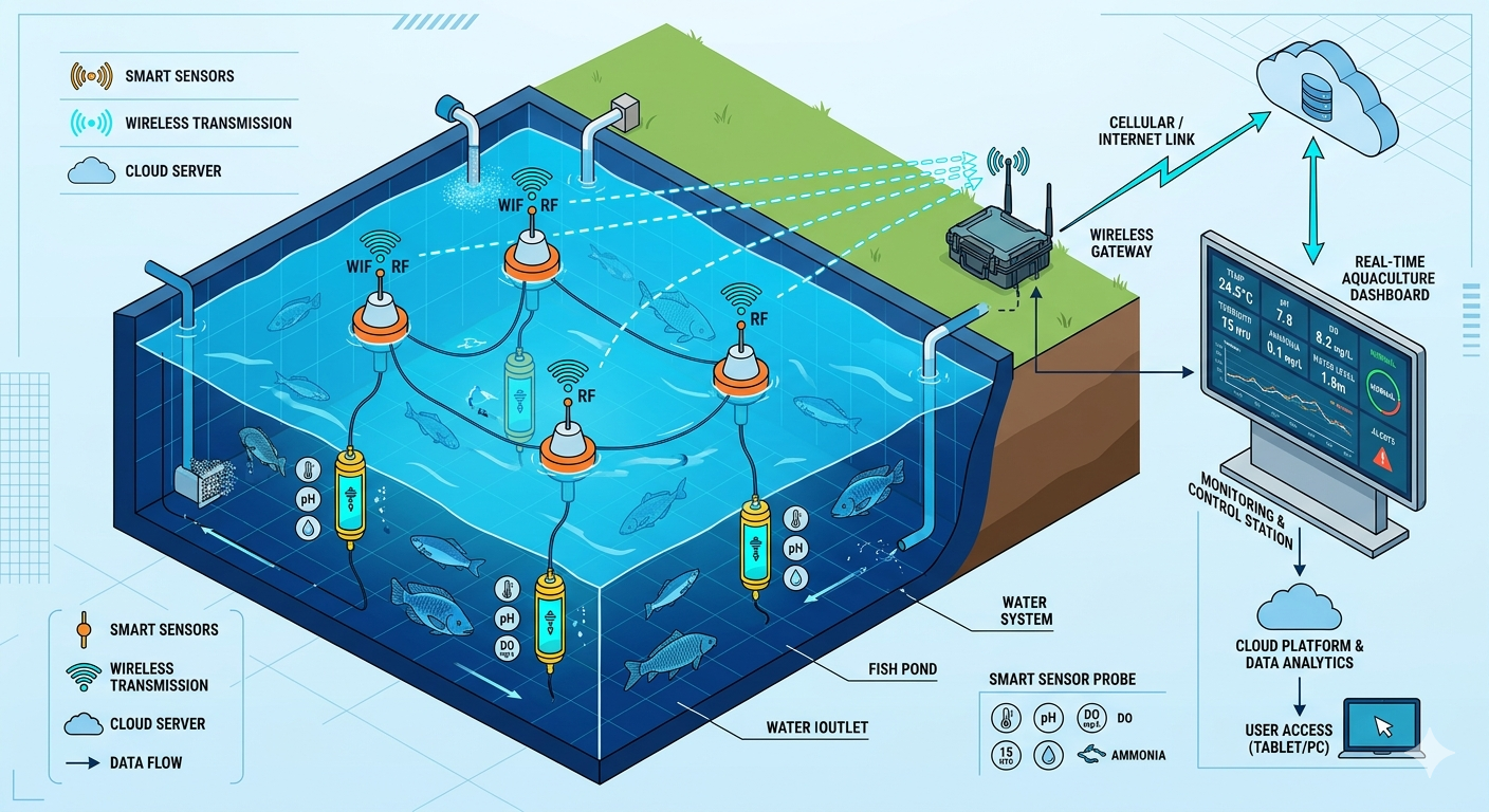 Smart aquaculture dissolved oxygen monitoring system deployment