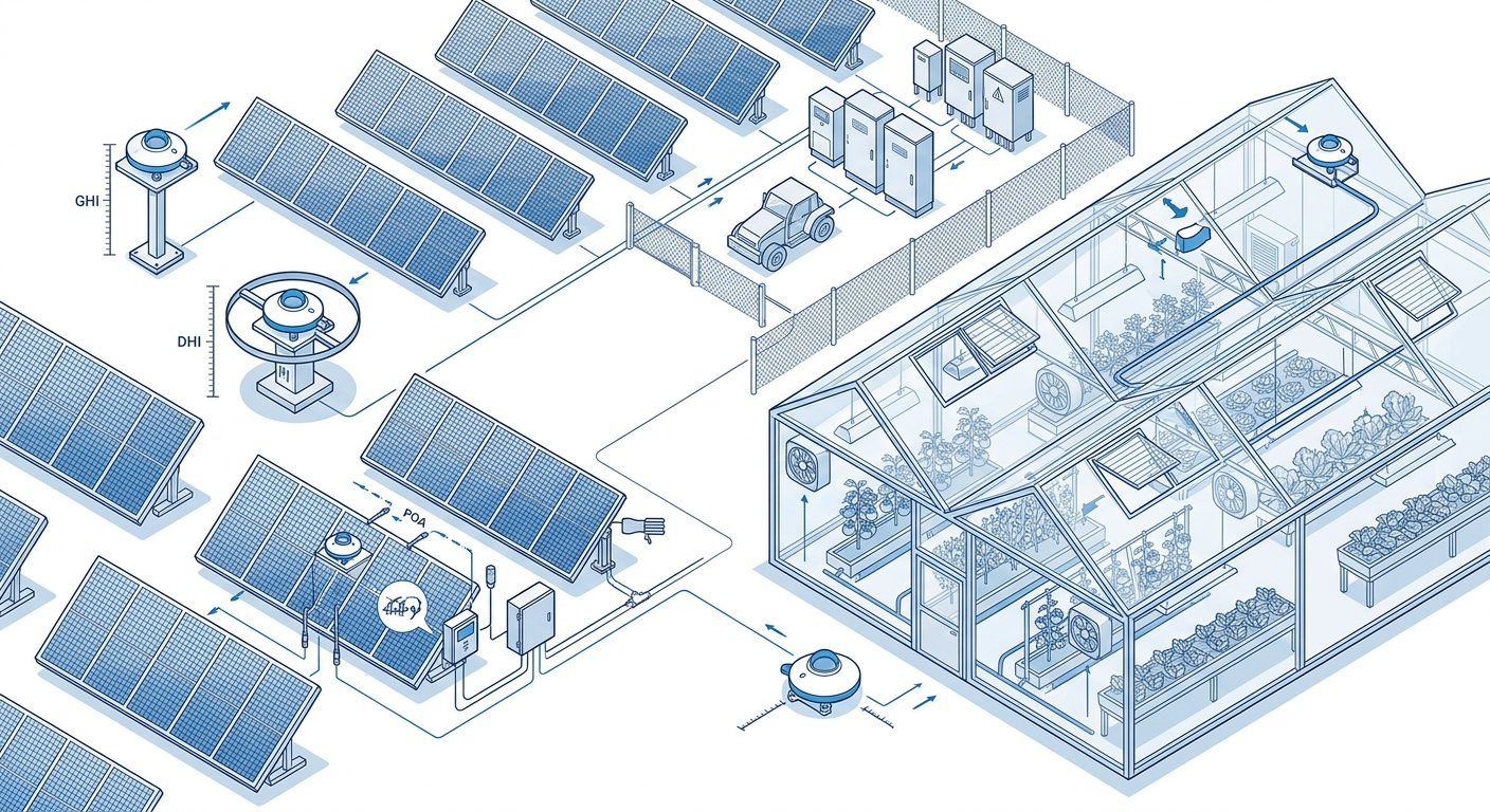 Solar radiation monitoring applications in photovoltaic and agricultural environments