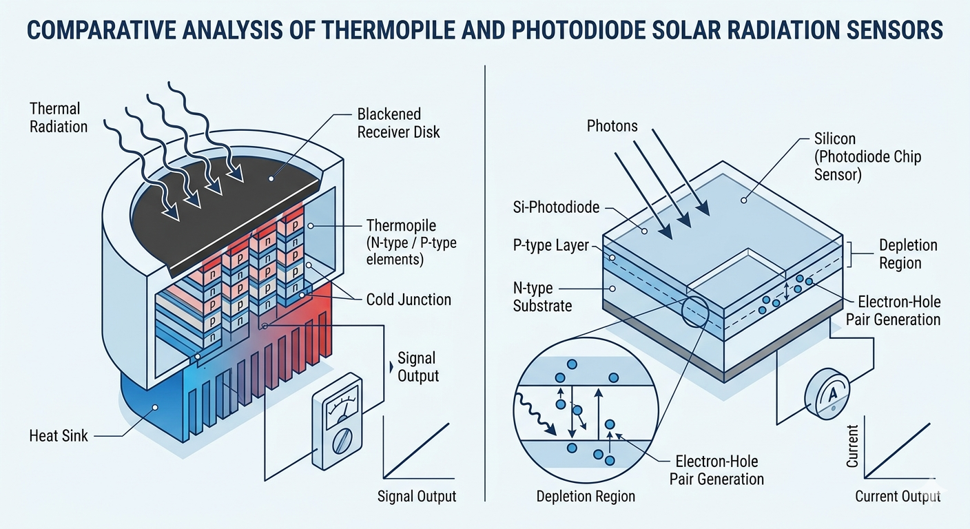 Thermopile vs Photodiode Solar Radiation Sensor Technology Comparison