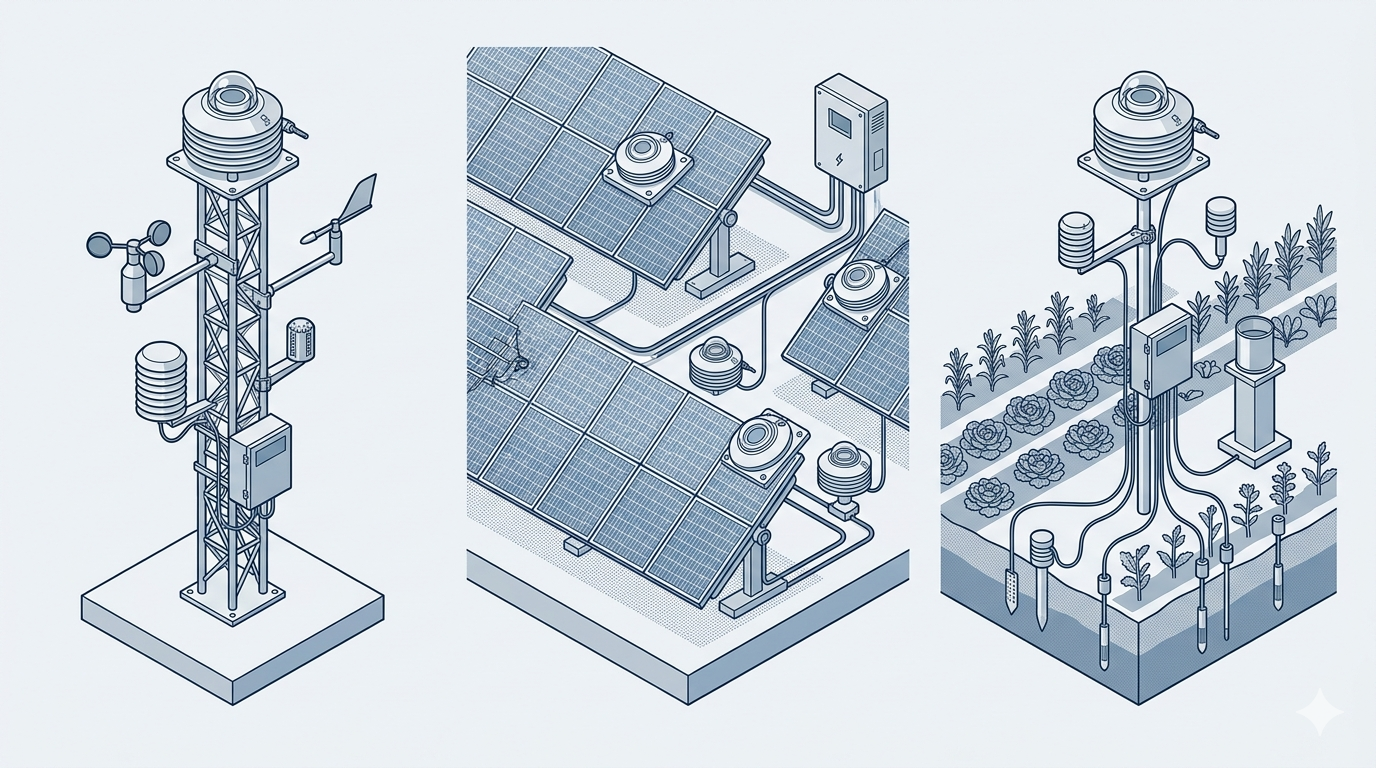 Solar Radiation Sensor Deployment in Meteorological and Agricultural Applications
