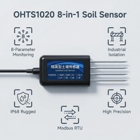 OHTS1020 8-in-1 soil sensor core features including industrial isolation IP68 rugged design high precision and Modbus RTU protocol