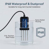 OHTS1020 soil sensor IP68 waterproof and dustproof rating with 316L stainless steel probes and epoxy sealed housing