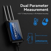 OHTS1022 dual parameter measurement feature highlighting ±0.2°C temperature accuracy and ±2% moisture accuracy with FDR technology