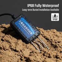 OHTS1022 sensor IP68 fully waterproof feature demonstration installed in soil with water droplets on surface showing long-term buried installation capability