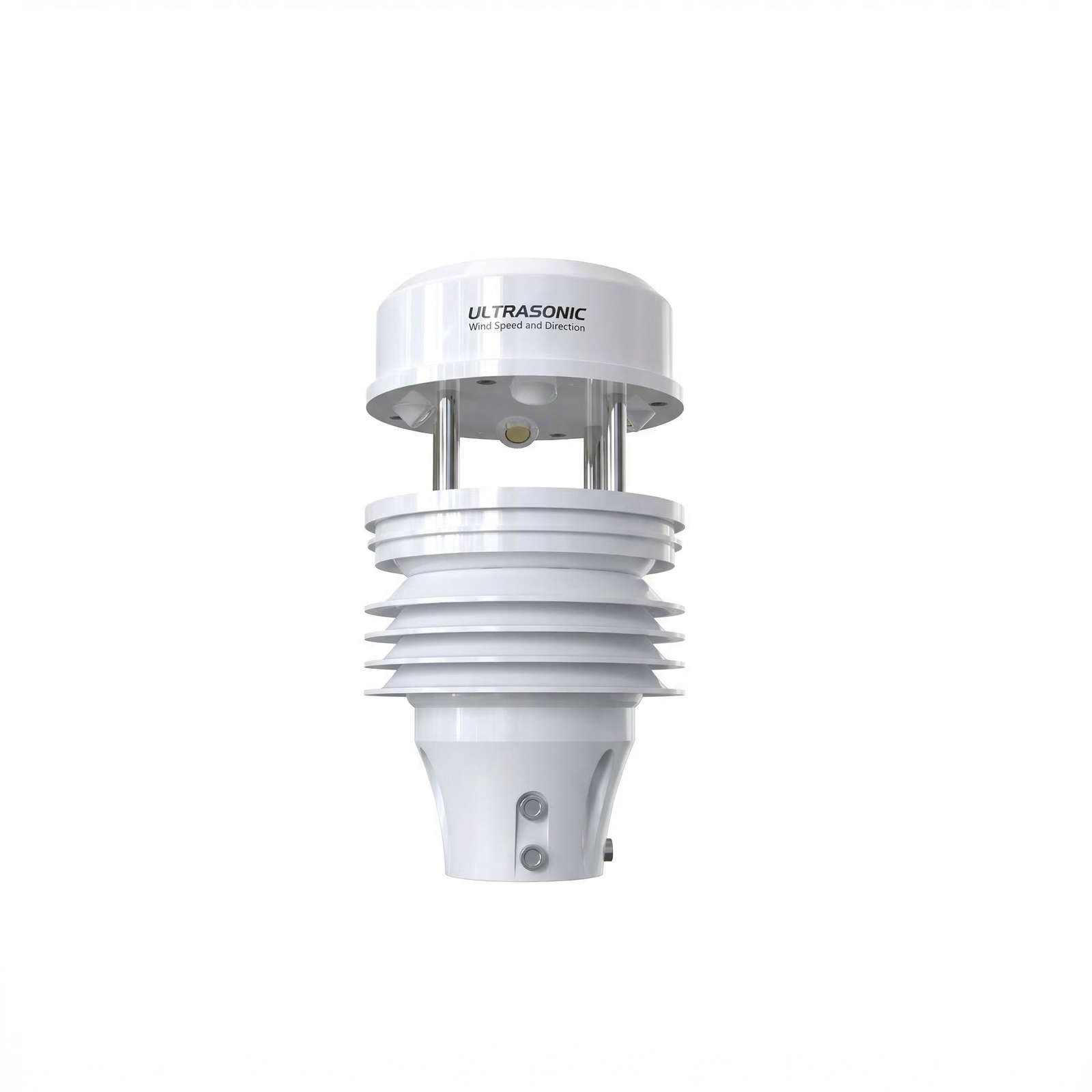 OHTS1070 Ultrasonic Integrated Weather Station main product view with white background showing complete device structure with ultrasonic wind sensor and multi-layer radiation shield