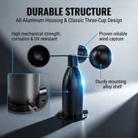 OHTS1080 Wind Speed Transmitter - Aluminum Alloy Housing and Three-Cup Mechanical Structure
