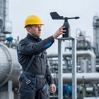 OHTS1090 Industrial Wind Direction Transmitter - Field Installation in Petrochemical Plant Environment