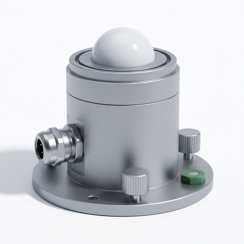 OHTS1091 Aluminum Shell Illuminance Transmitter RS485 type 45-degree product view with white dome sensor and aluminum housing
