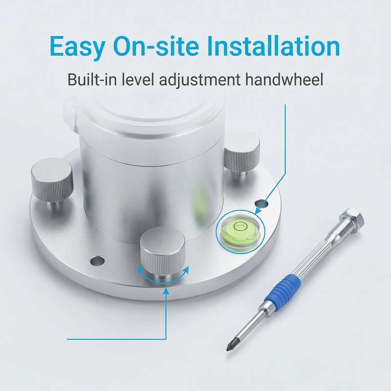 OHTS1096 easy installation design featuring built-in spirit level and thumb screw adjustment mechanism