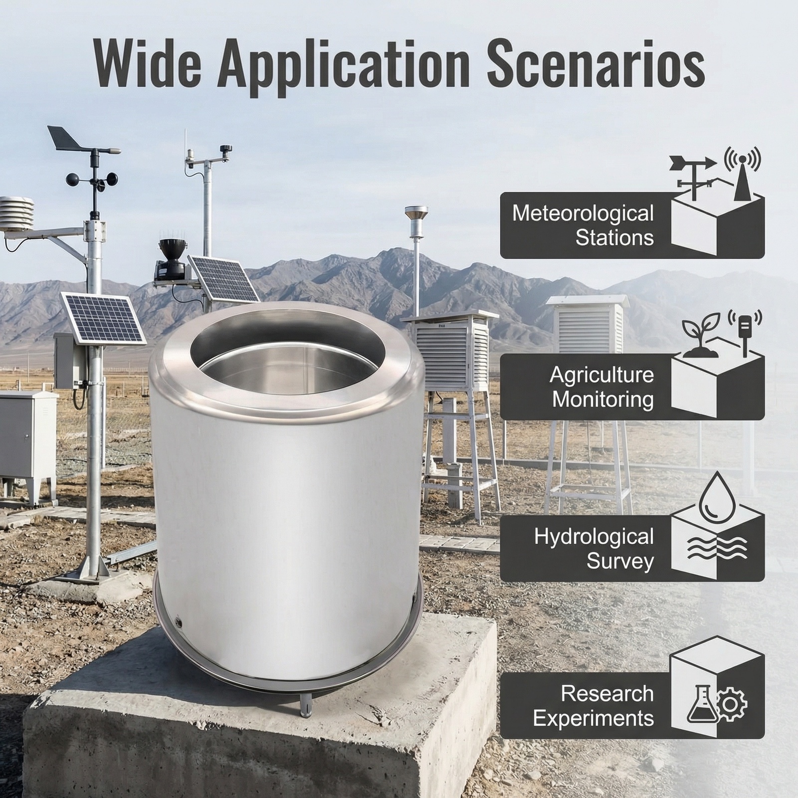 OHTS1098 wide application scenarios including meteorological stations, agriculture monitoring, hydrological survey and scientific research experiments