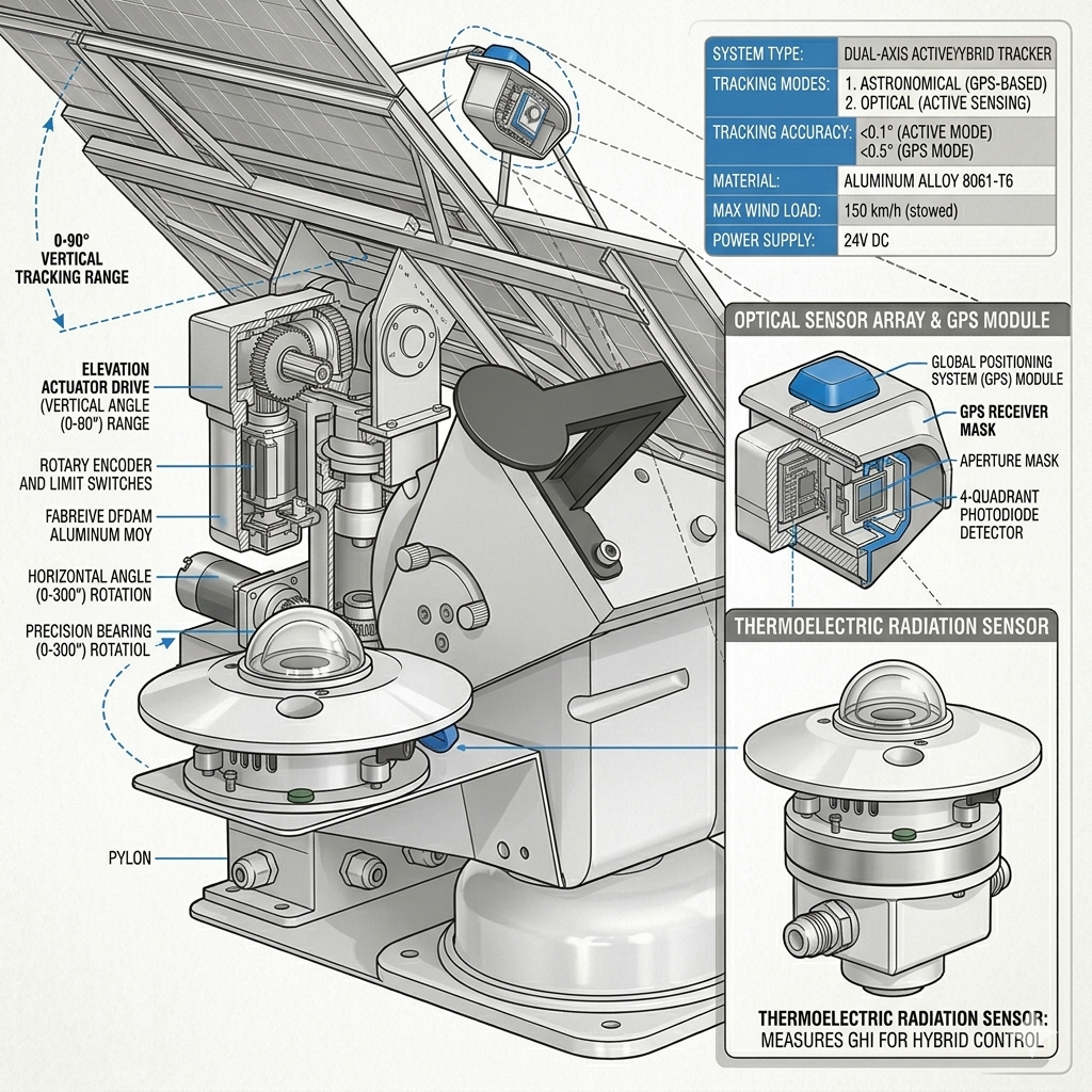 Dual-mode optical and GPS tracking mechanism