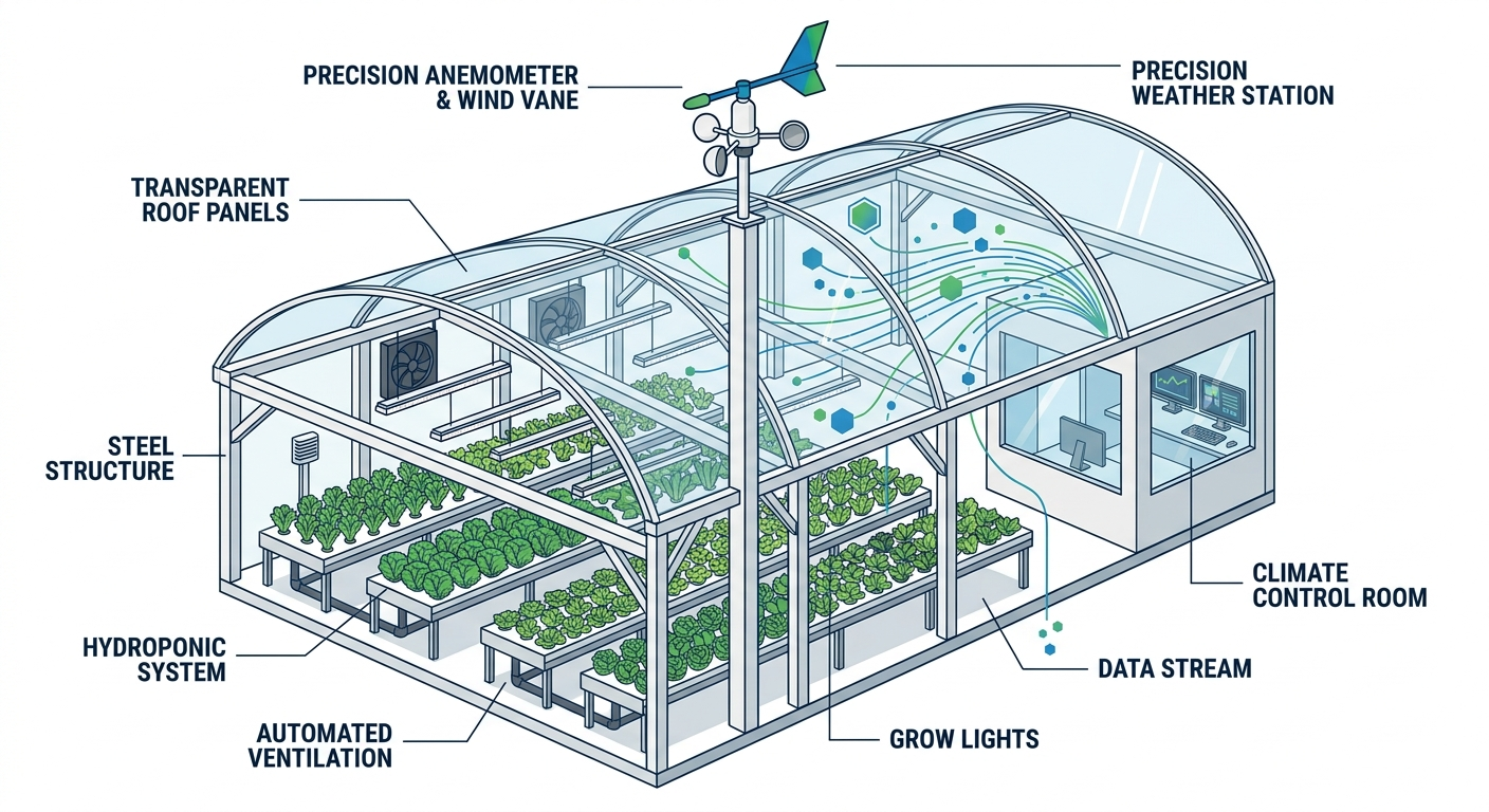 Optimizing Greenhouse Climate Control with Precision Wind Direction Monitoring