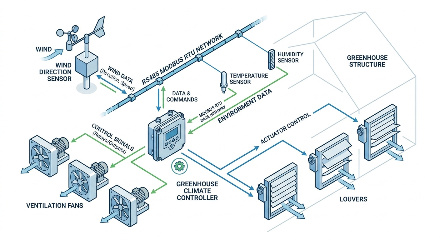 Greenhouse Wind Monitoring System Architecture Diagram