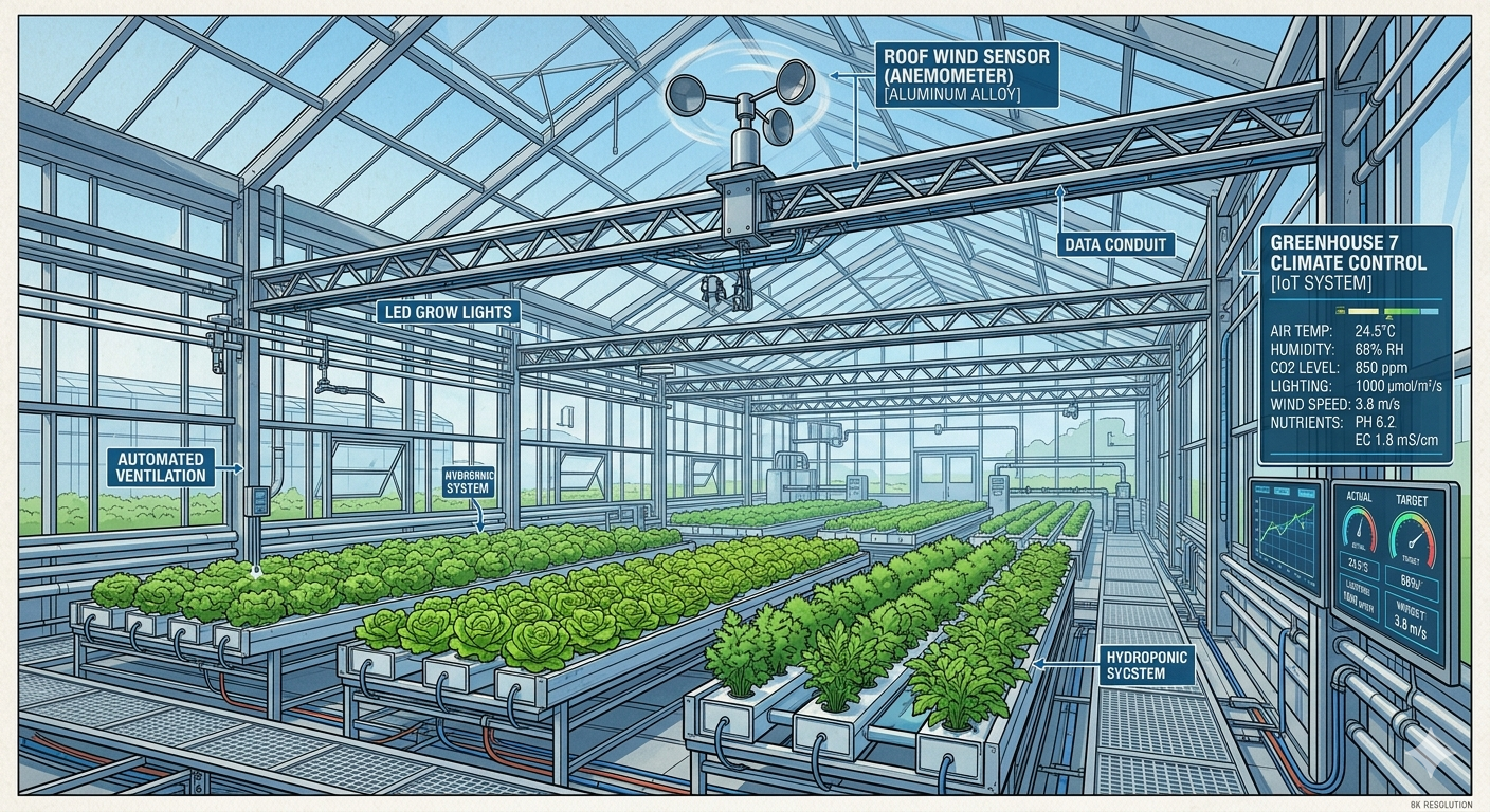 Optimizing Greenhouse Climate Control with Precision Wind Monitoring