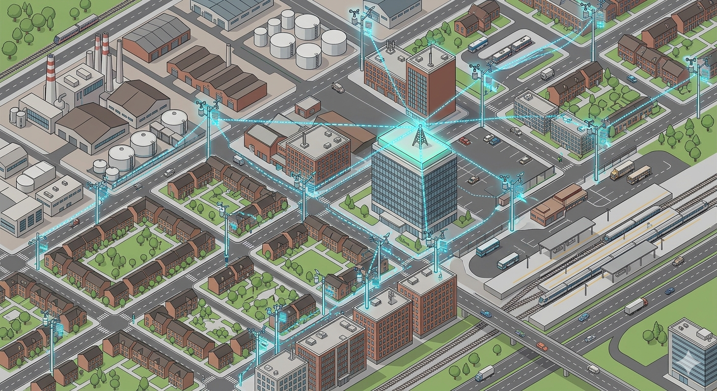 Smart city grid deployment of multi-parameter environmental monitoring stations